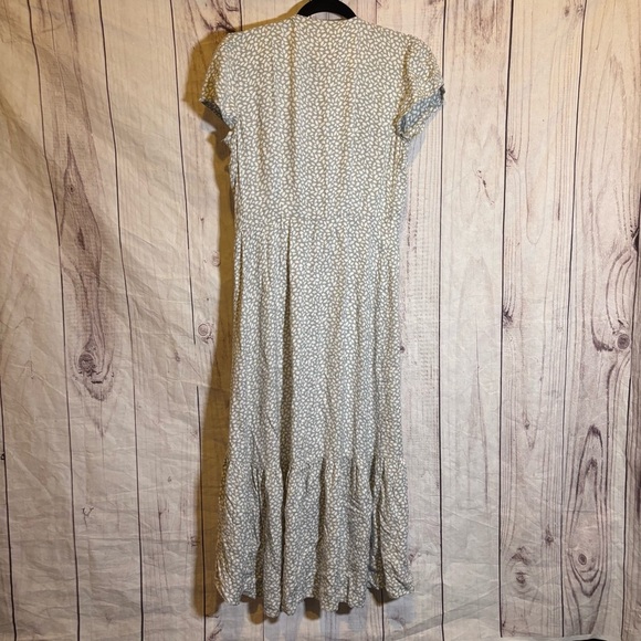 Abercrombie and Fitch Short Sleeve Elegant Patterned Gray Wrap Dress NWT Small - Picture 7 of 7